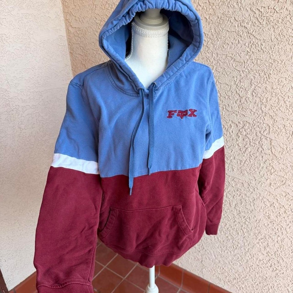 Y2K Fox Racing blue & burgundy hoodie